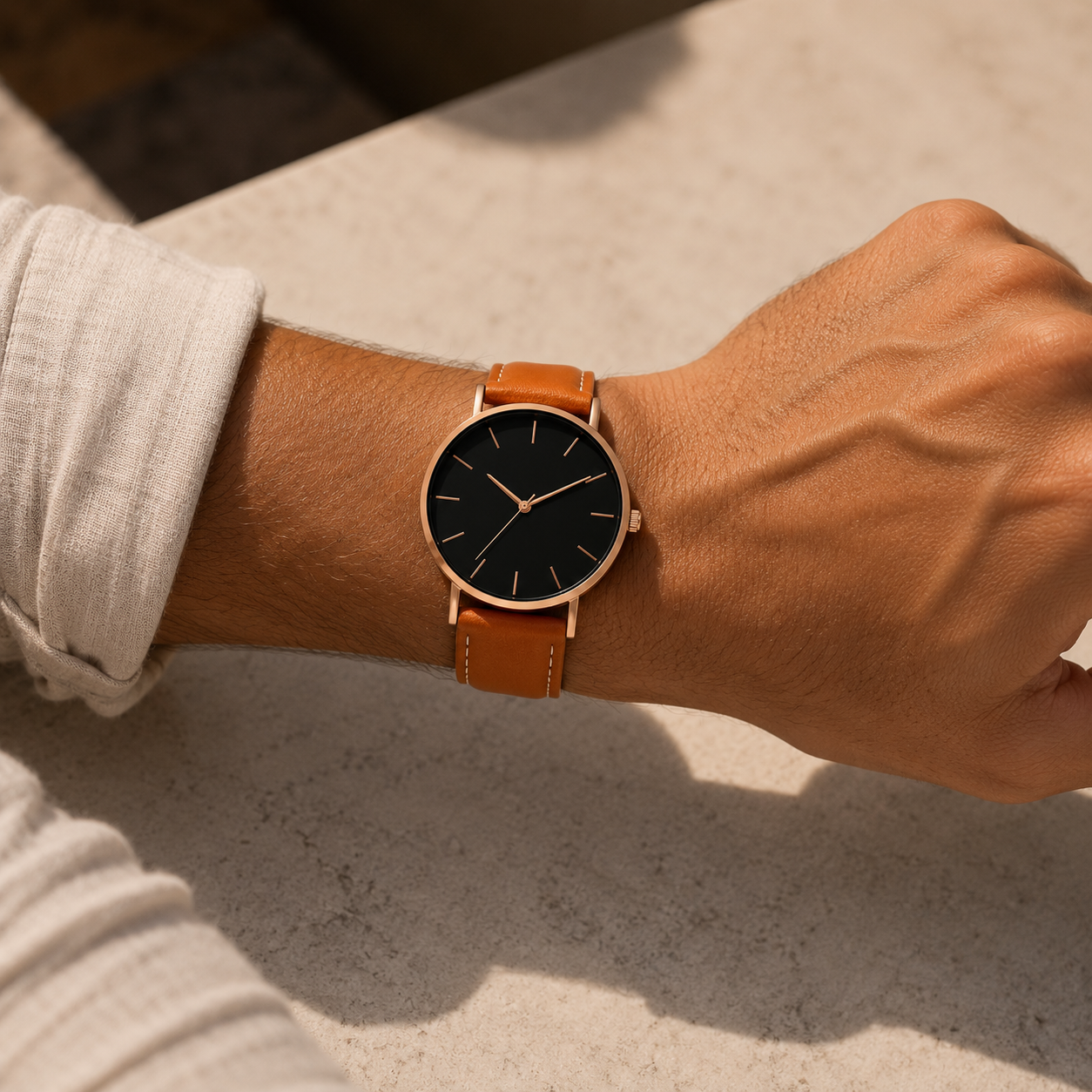 Leonardo | Reloj ultrafino de cuero