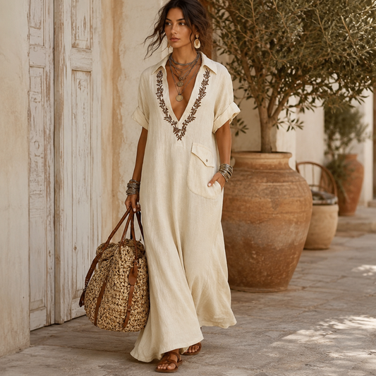 Marta | Vestido Maxi Bohemio con Estampado Floral