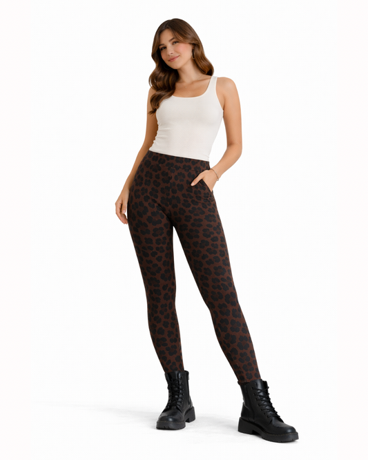 Leggings Leopardo Marrón-Negro
