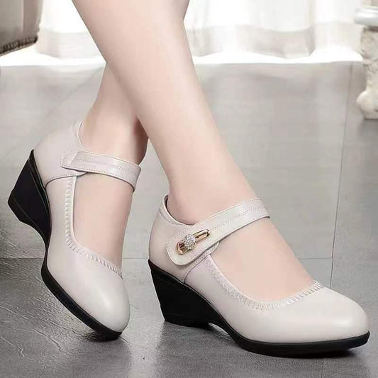 Carmen | Zapatos de tacón en piel suave con suela antideslizante flexible