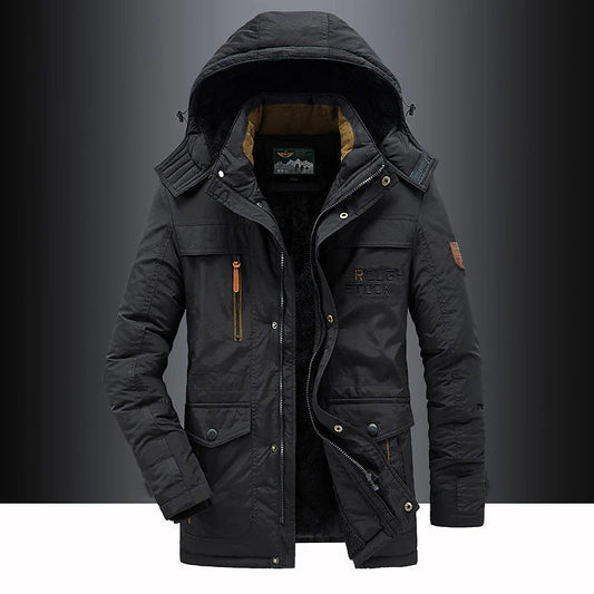 Carlos | Abrigo de invierno cálido para hombre de mezcla de lana premium y forro polar