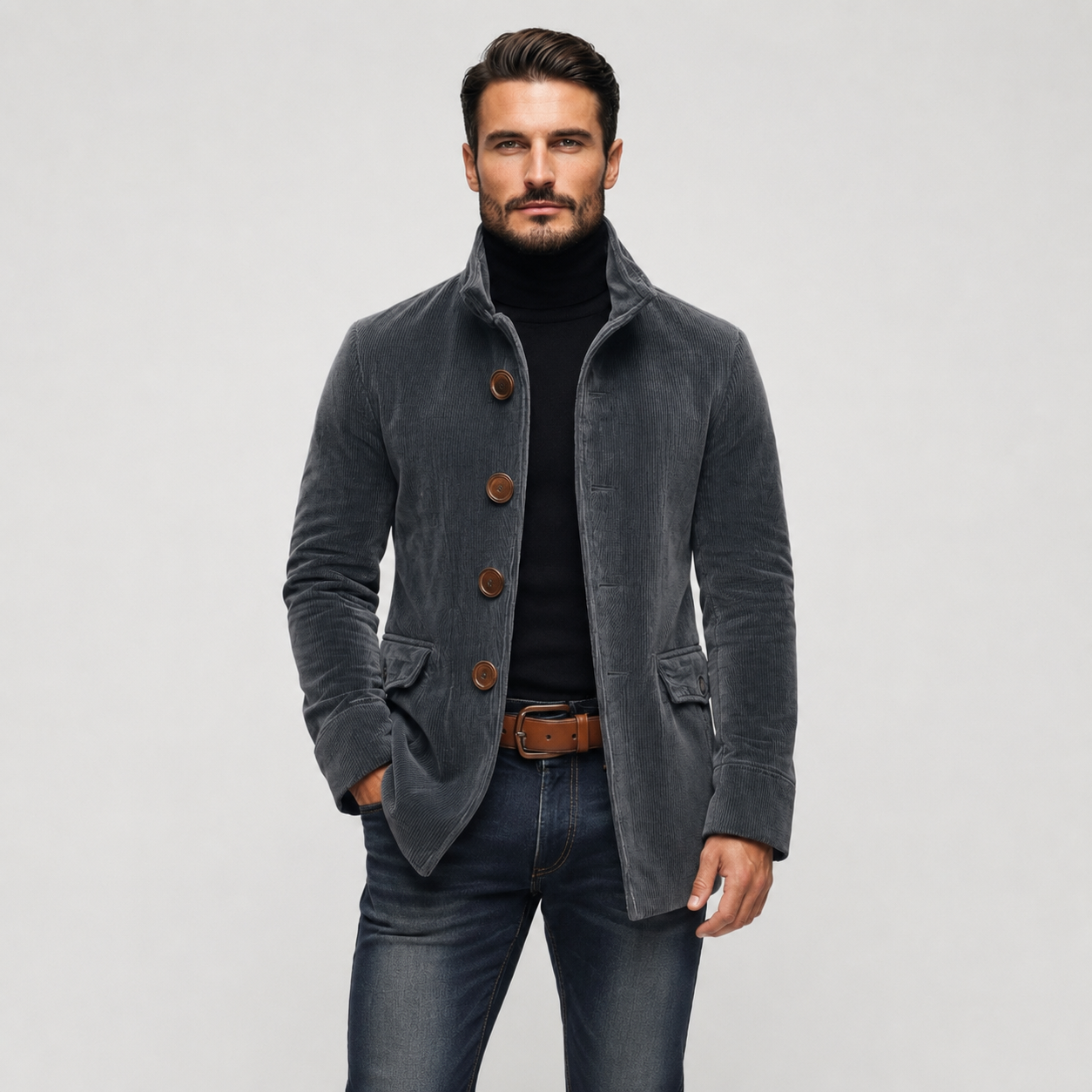 Marco™ | Chaqueta de Terciopelo sintético Acanalado