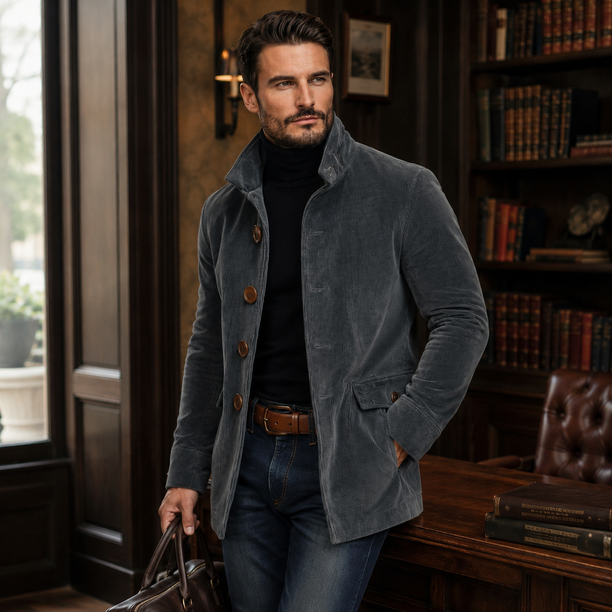 Marco™ | Chaqueta de Terciopelo sintético Acanalado