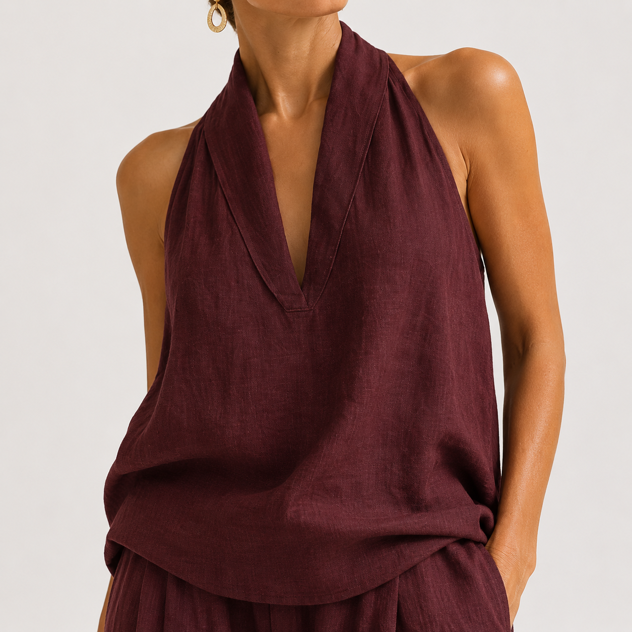 Ainhoa | Conjunto de dos piezas con textura de lino