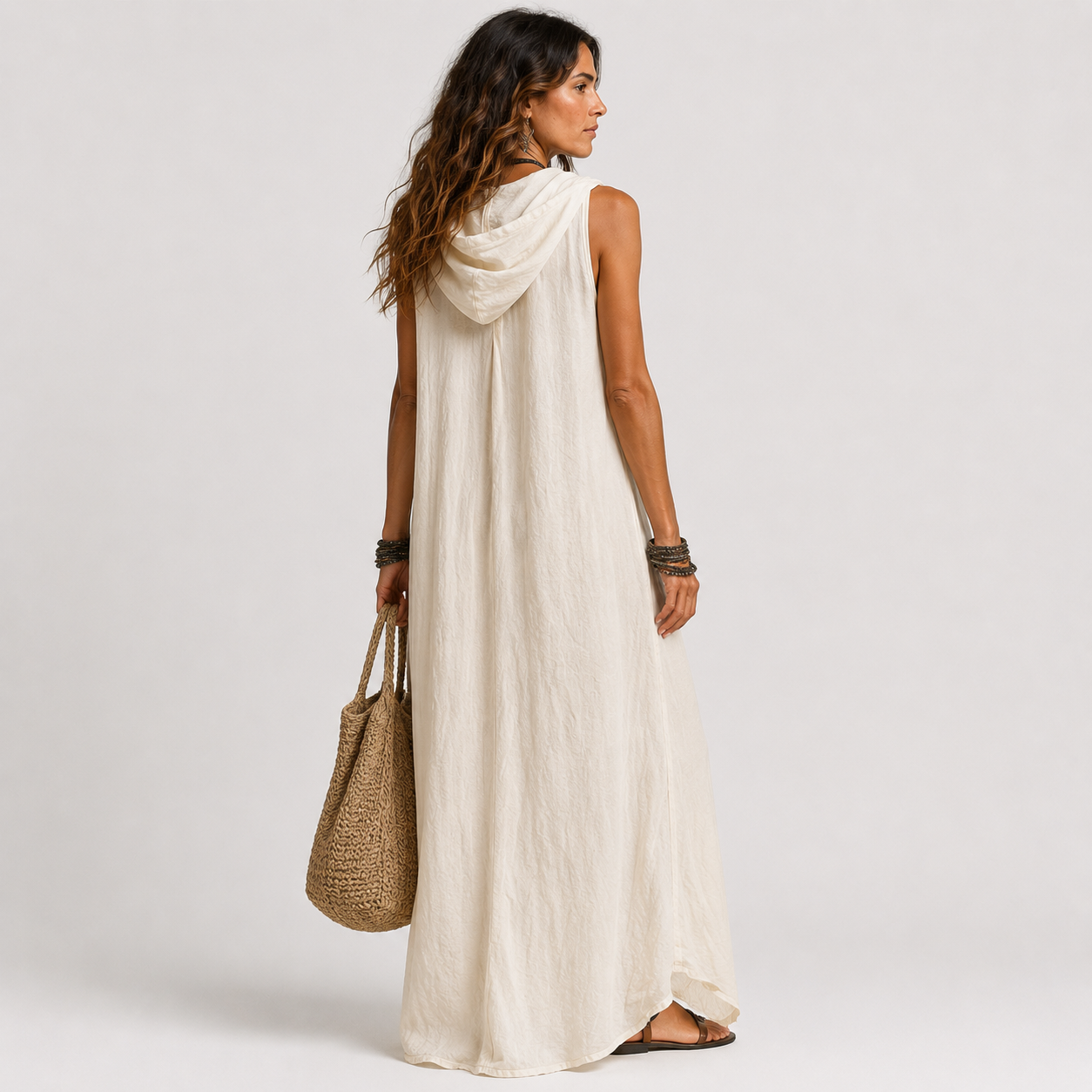 Penélope | Vestido midi elegante y casual con escote en V