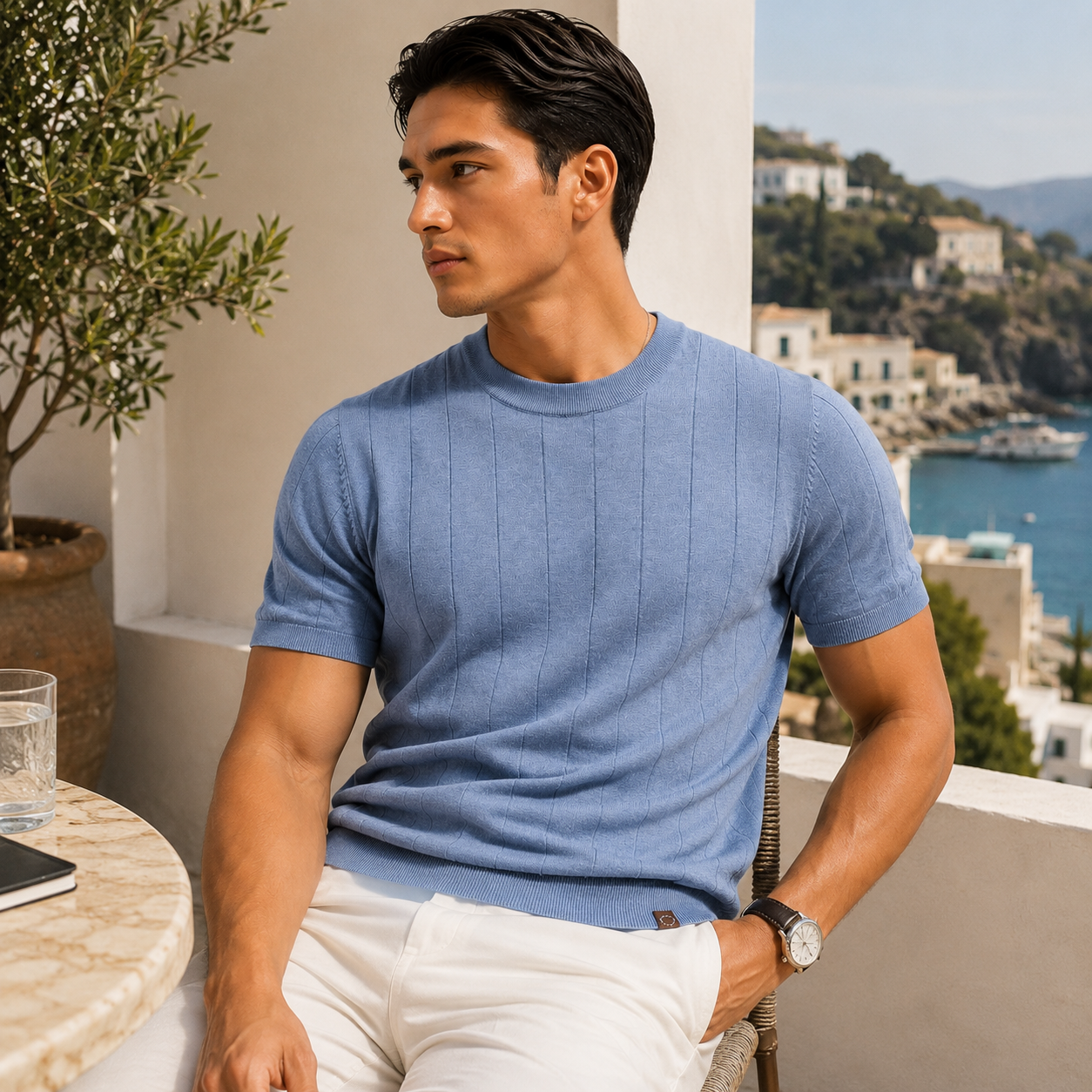 Lucas | Camiseta de canalé premium