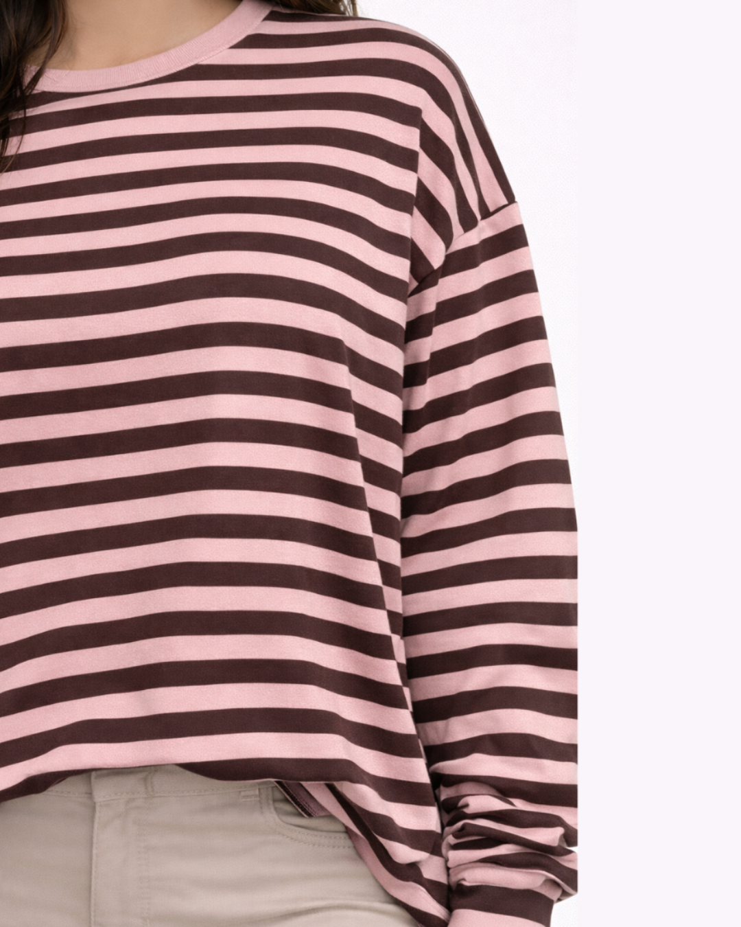 Camisa Rayas Marrón-Rosa