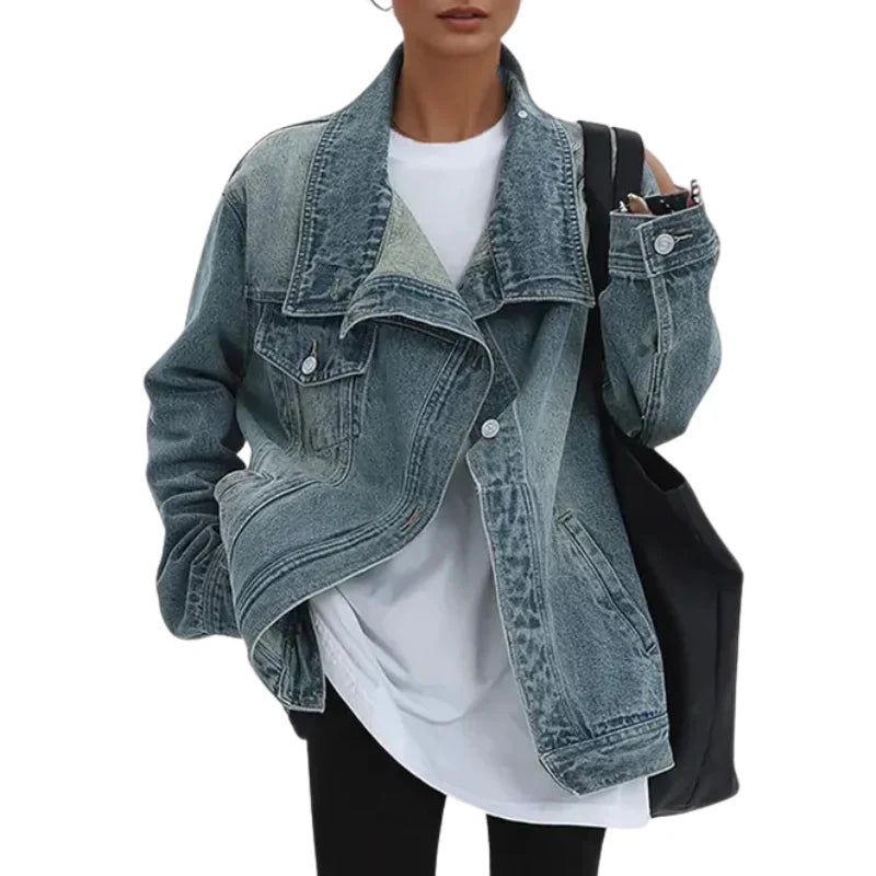 Chaqueta asimétrica urbana con botones