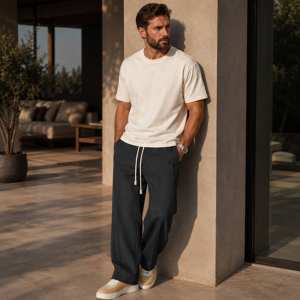 Marcelo | Pantalón elegante con cordón ajustable