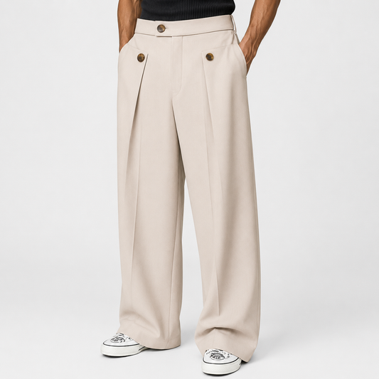 Mateo | Pantalón de Algodón de Pierna Ancha