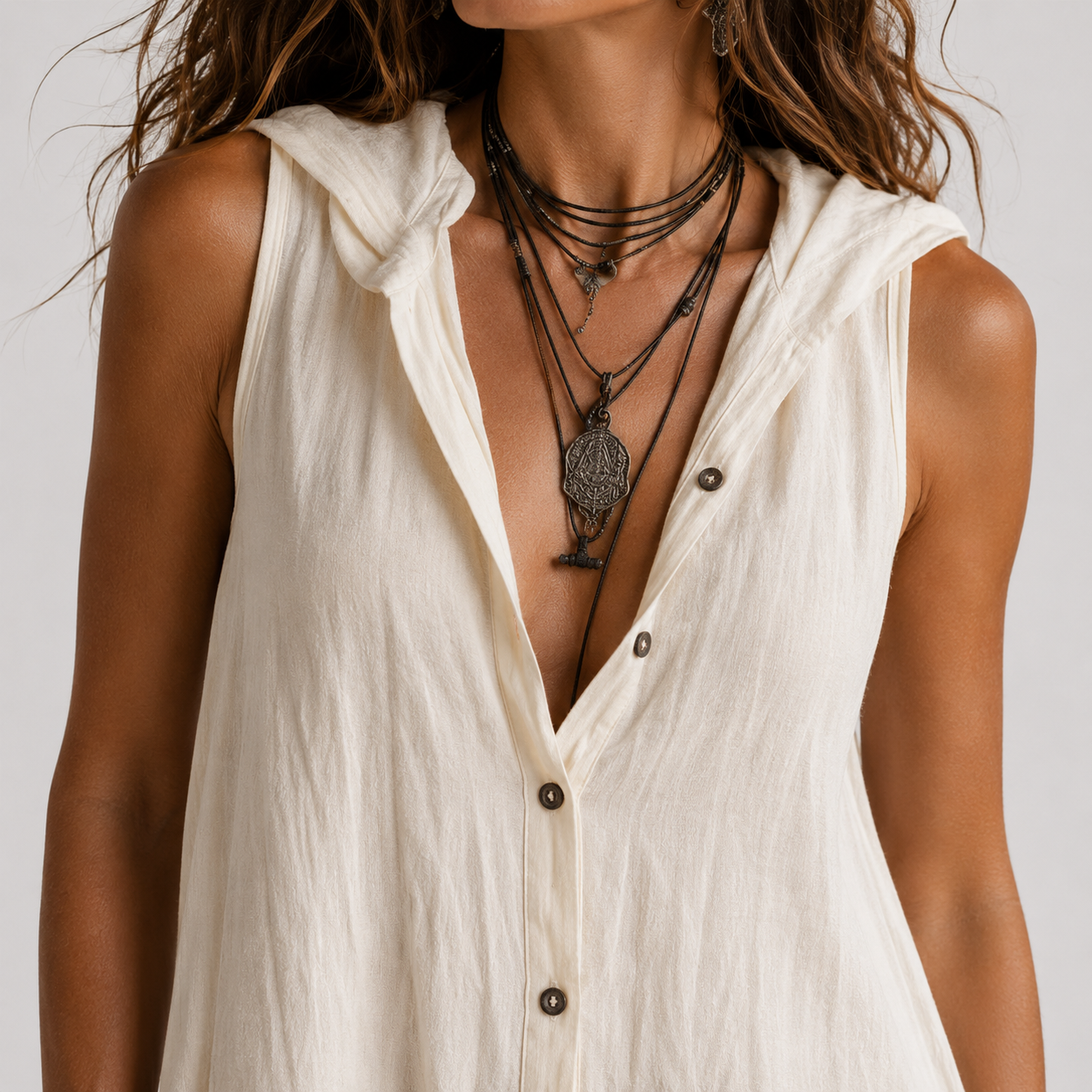 Penélope | Vestido midi elegante y casual con escote en V