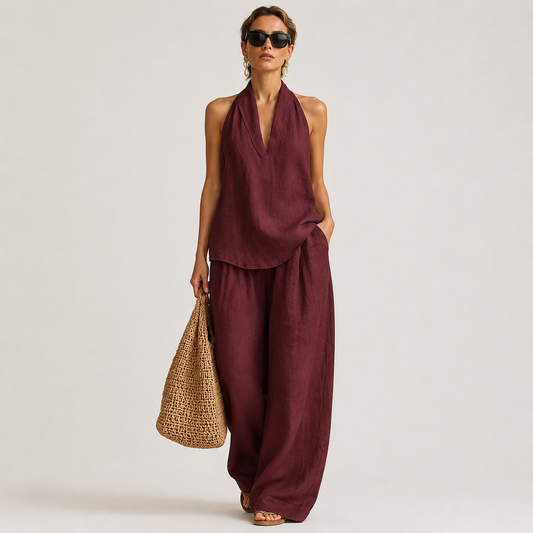 Ainhoa | Conjunto de dos piezas con textura de lino