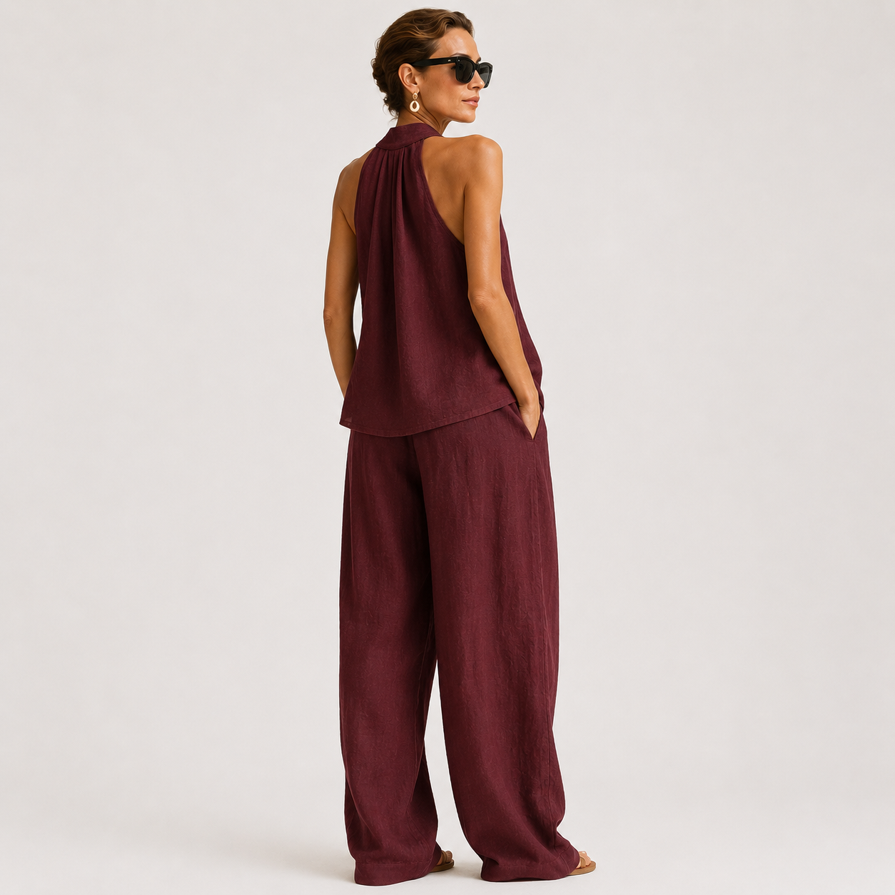 Ainhoa | Conjunto de dos piezas con textura de lino