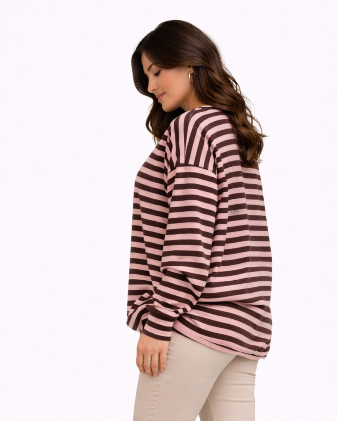 Camisa Rayas Marrón-Rosa