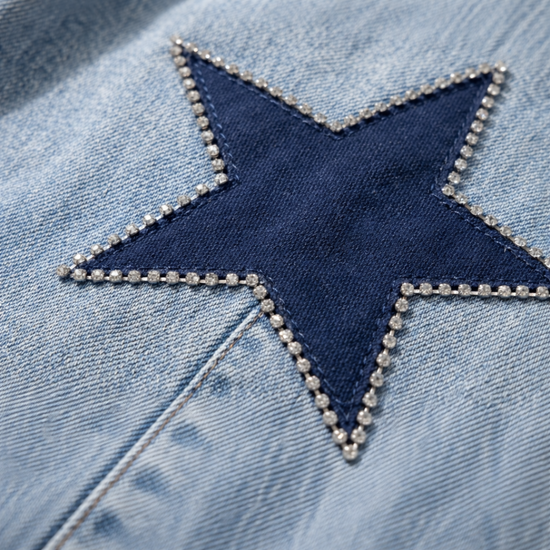 Vaqueros rectos con estrellas