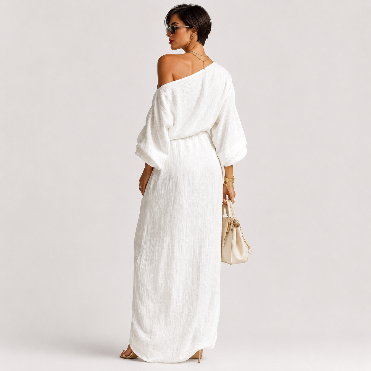 Melisa | Vestido maxi asimétrico, elegante y fluido
