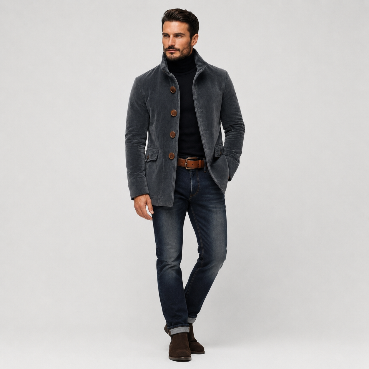 Marco™ | Chaqueta de Terciopelo sintético Acanalado