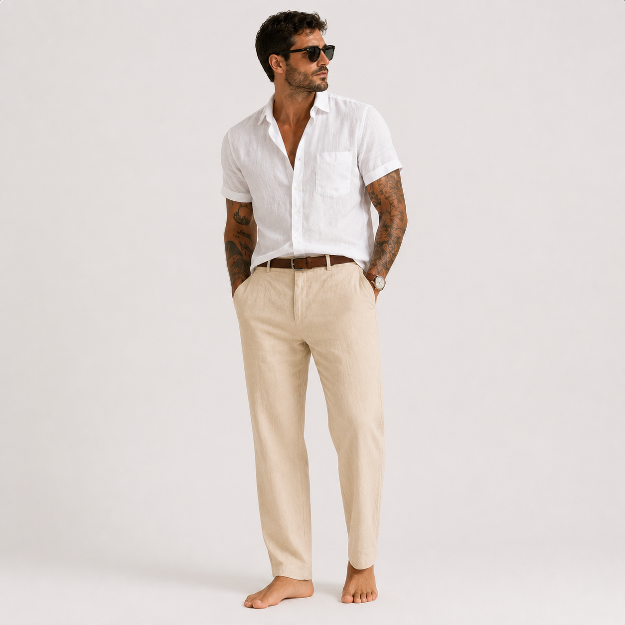 Marco | Pantalón de lino recto vintage