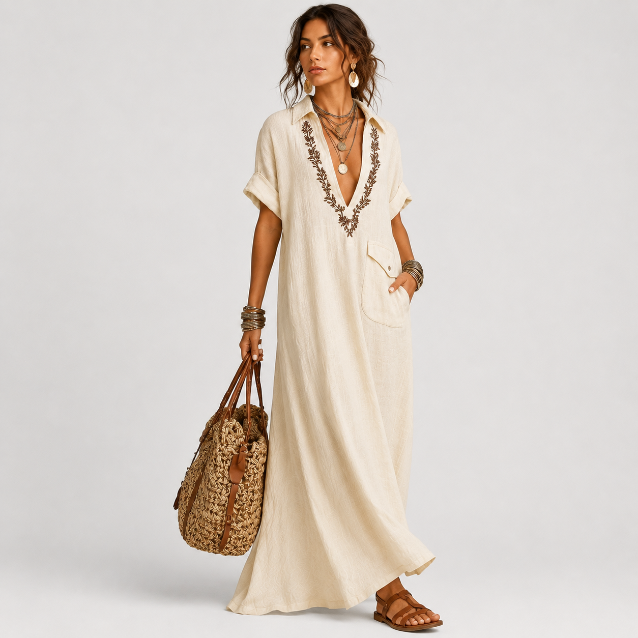 Marta | Vestido Maxi Bohemio con Estampado Floral