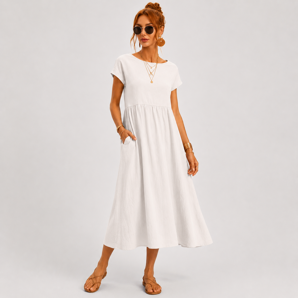 Gabriela | Vestido midi fluido de elegancia atemporal