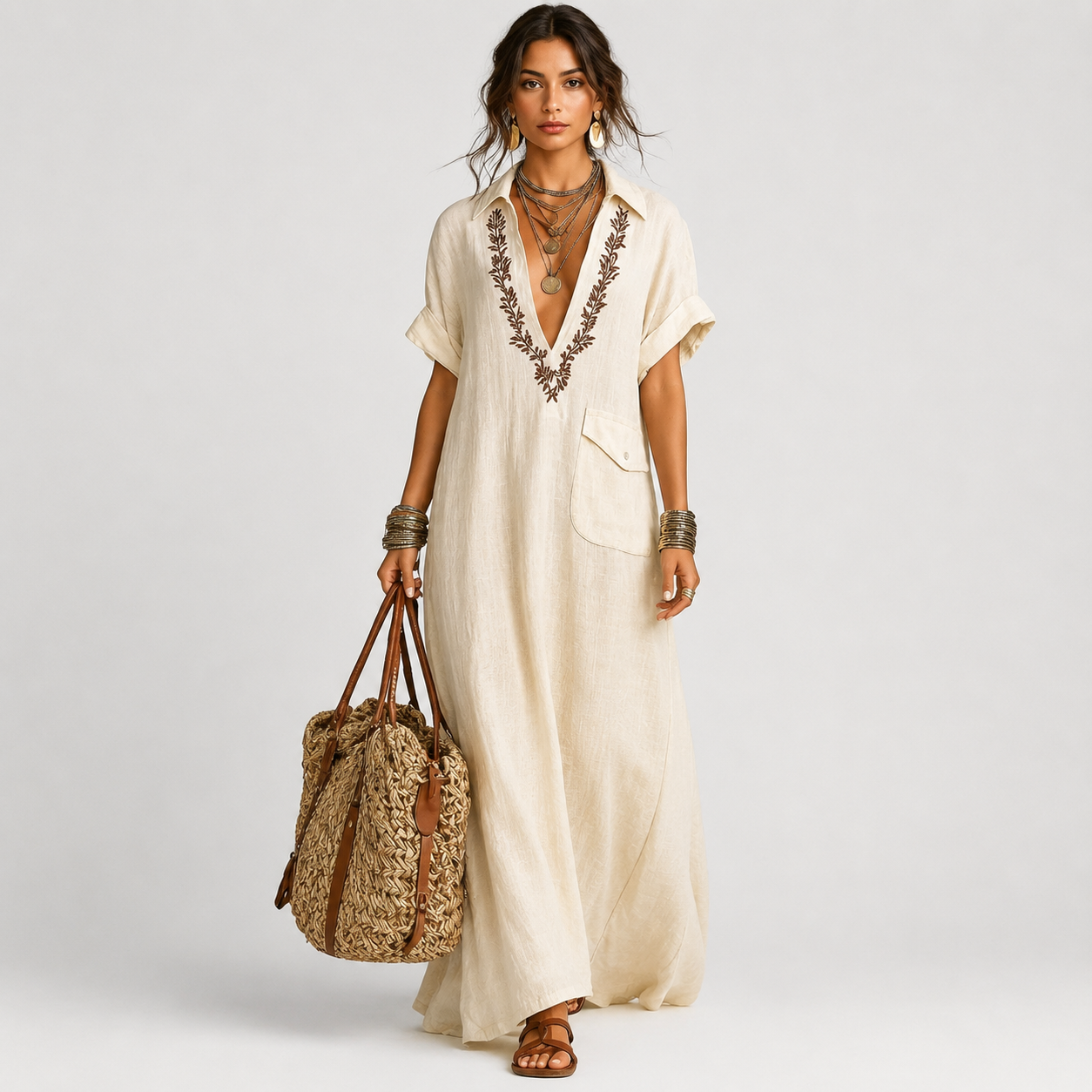 Marta | Vestido Maxi Bohemio con Estampado Floral