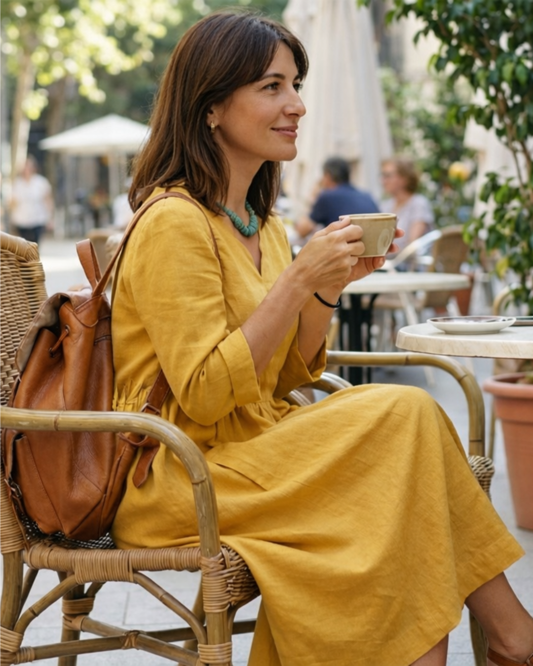 Vestido Lino Escote V