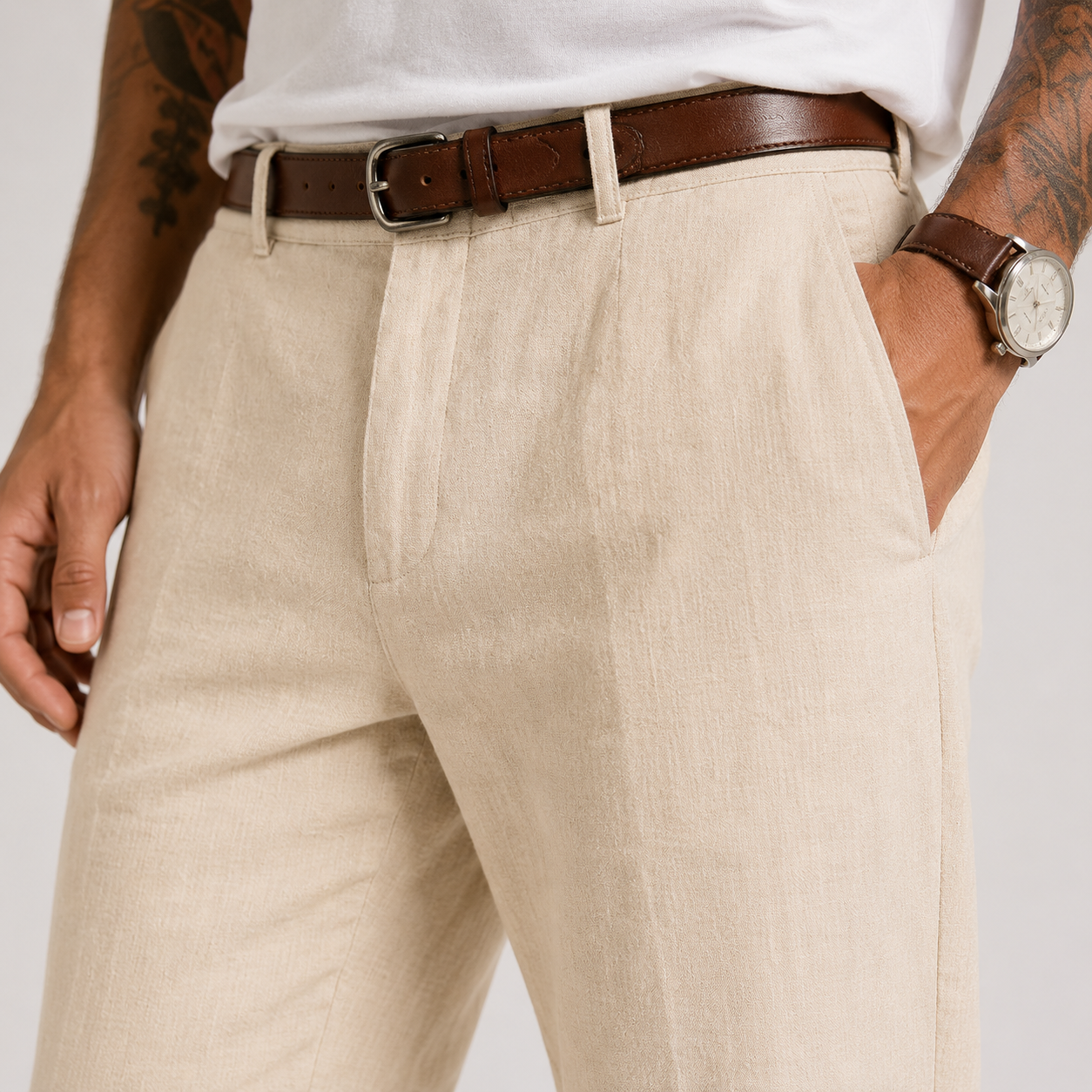 Marco | Pantalón de lino recto vintage