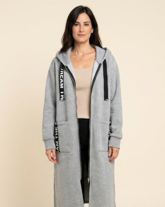 Sudadera larga con capucha