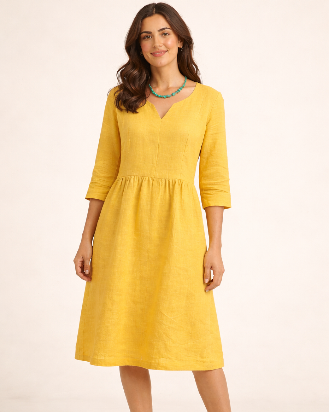 Vestido Lino Escote V