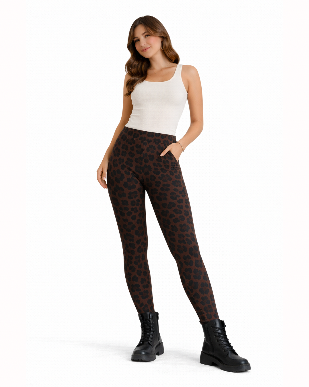 Leggings Leopardo Marrón-Negro
