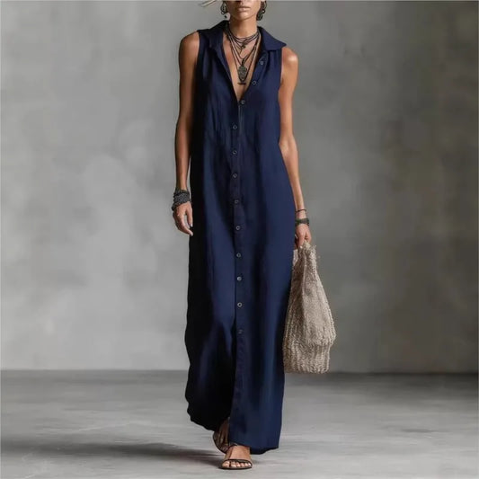 Penélope | Vestido midi elegante y casual con escote en V