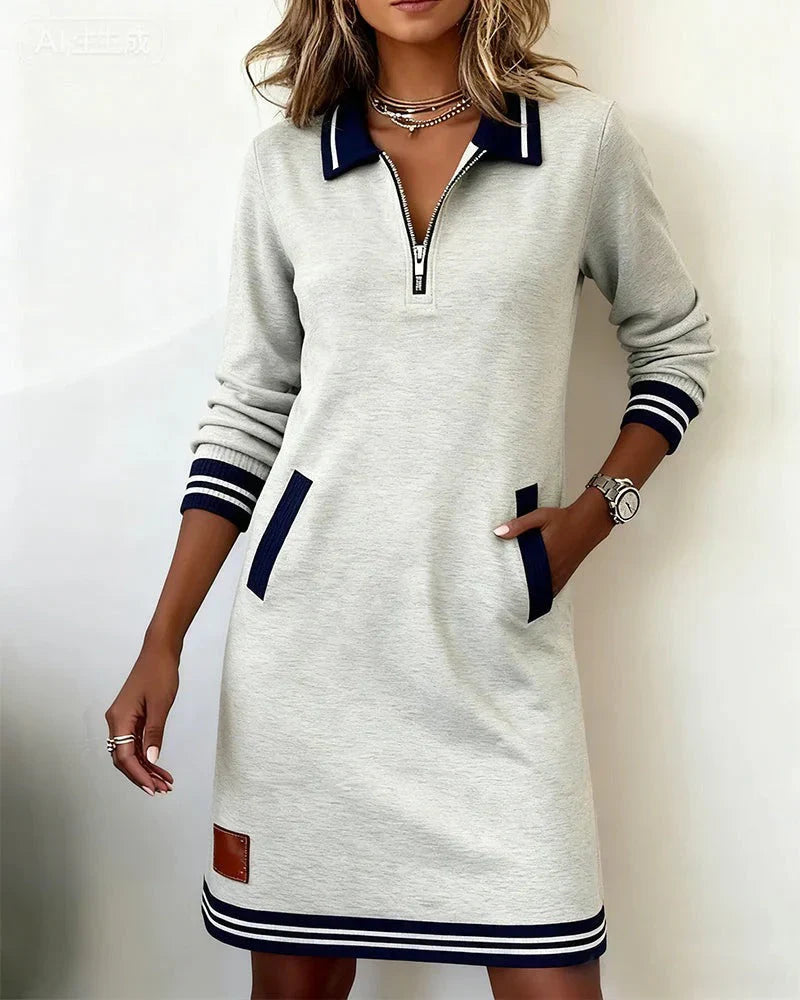 Lorena | Vestido tipo sudadera con cuello de cremallera