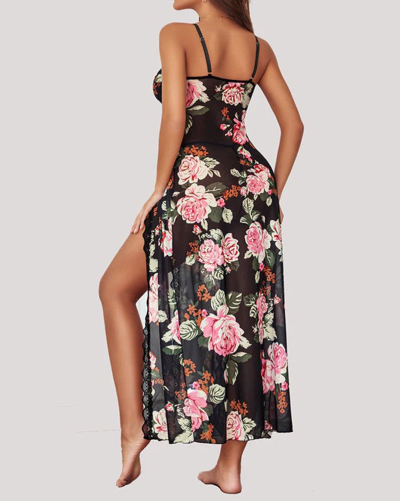 Conjunto Encaje Transparente