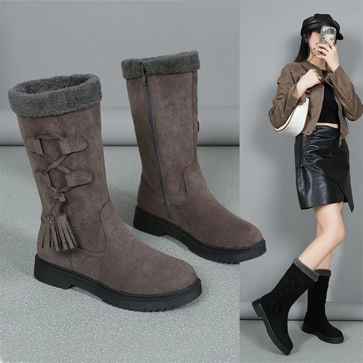 Botas de invierno con suela gruesa y forro cálido