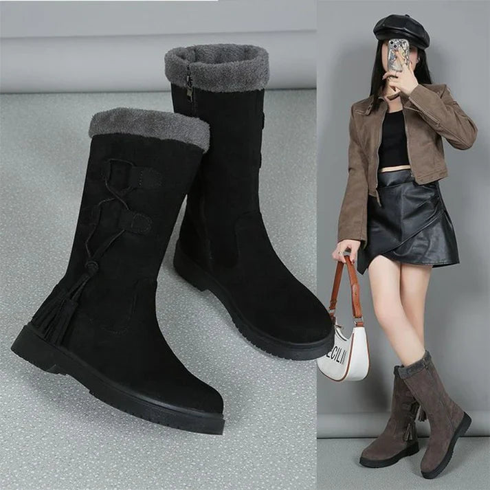 Botas de invierno con suela gruesa y forro cálido