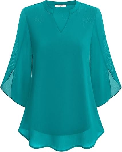 Blusa de gasa chiffon con escote en V