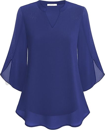 Blusa de gasa chiffon con escote en V