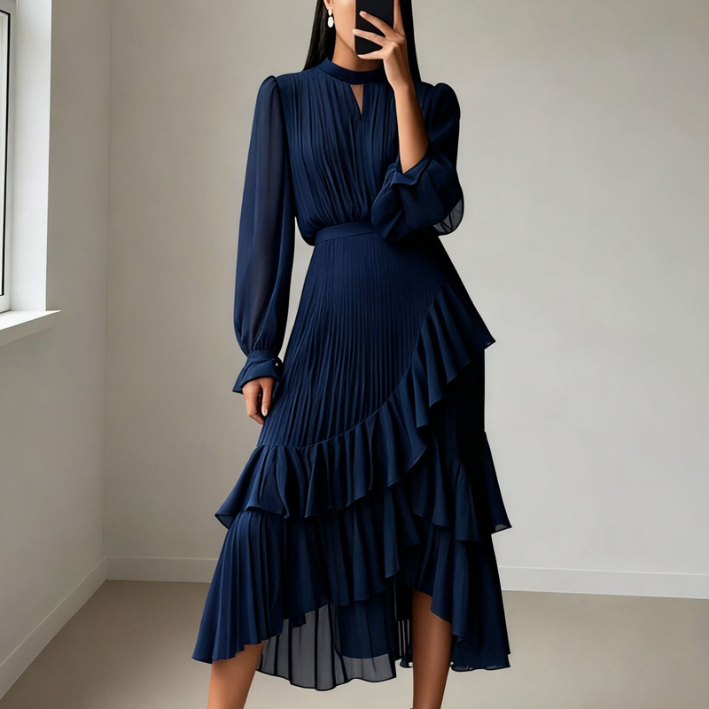 Vestido Midi Plisado